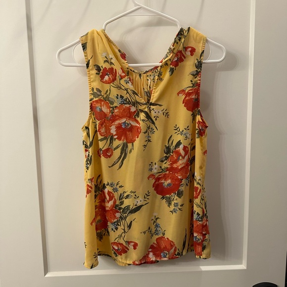 Abercrombie & Fitch yellow poppy floral top XS - Picture 6 of 8